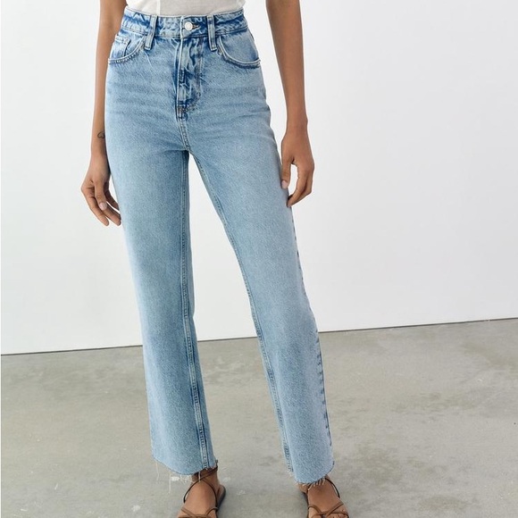 Zara high rise straight wide leg jeans - Picture 2 of 5